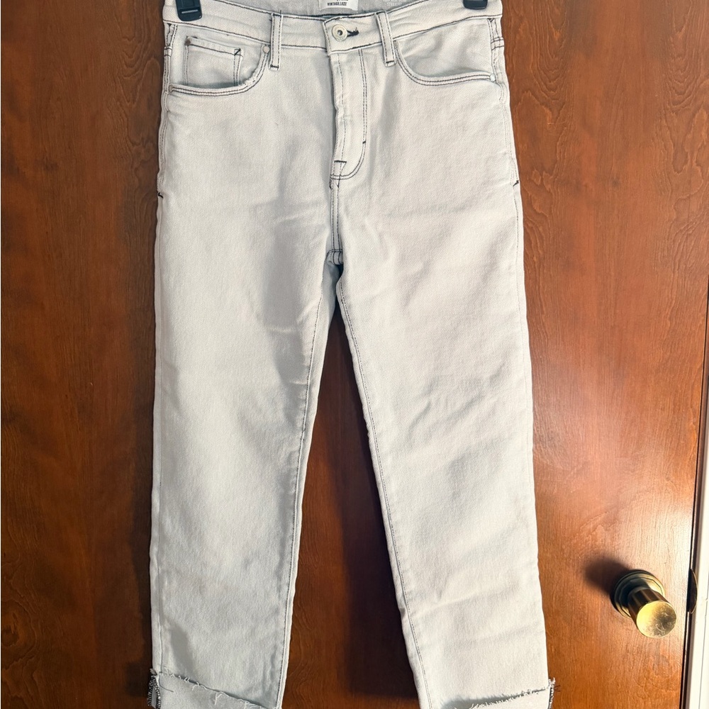 Kensie Pale Gray Slim Straight Jeans